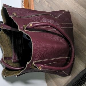 J. Crew Collection Purple Leather Tote Bag Borge Garveri